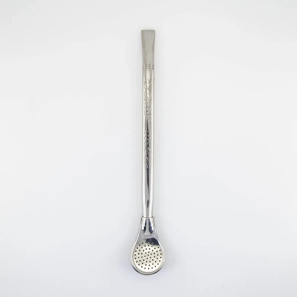 art. 121 Bombilla Alpaca Brasilera caño extra largo medio chato pico de loro y coco paleta