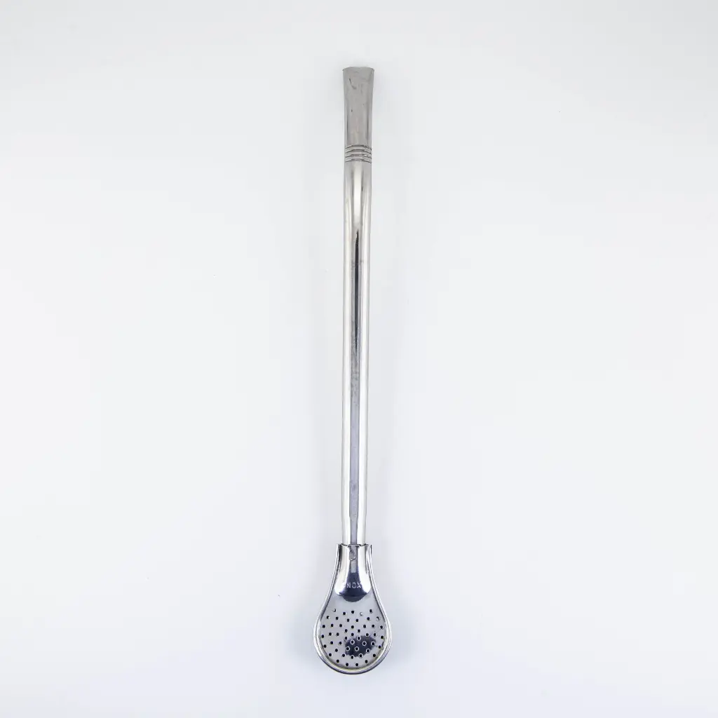 art. 121 Bombilla Alpaca Brasilera caño extra largo redondo pico de loro y coco paleta