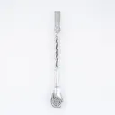 art. 1030 Bombilla Malón Bronce Niquelado caño repujado con dije coco paleta desarmable