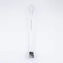 art. 121 Bombilla Alpaca Brasilera bañada en plata caño largo redondo y coco paleta