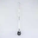 art. 121 Bombilla Alpaca Brasilera bañada en plata caño largo redondo con aplique sobre el caño y coco paleta